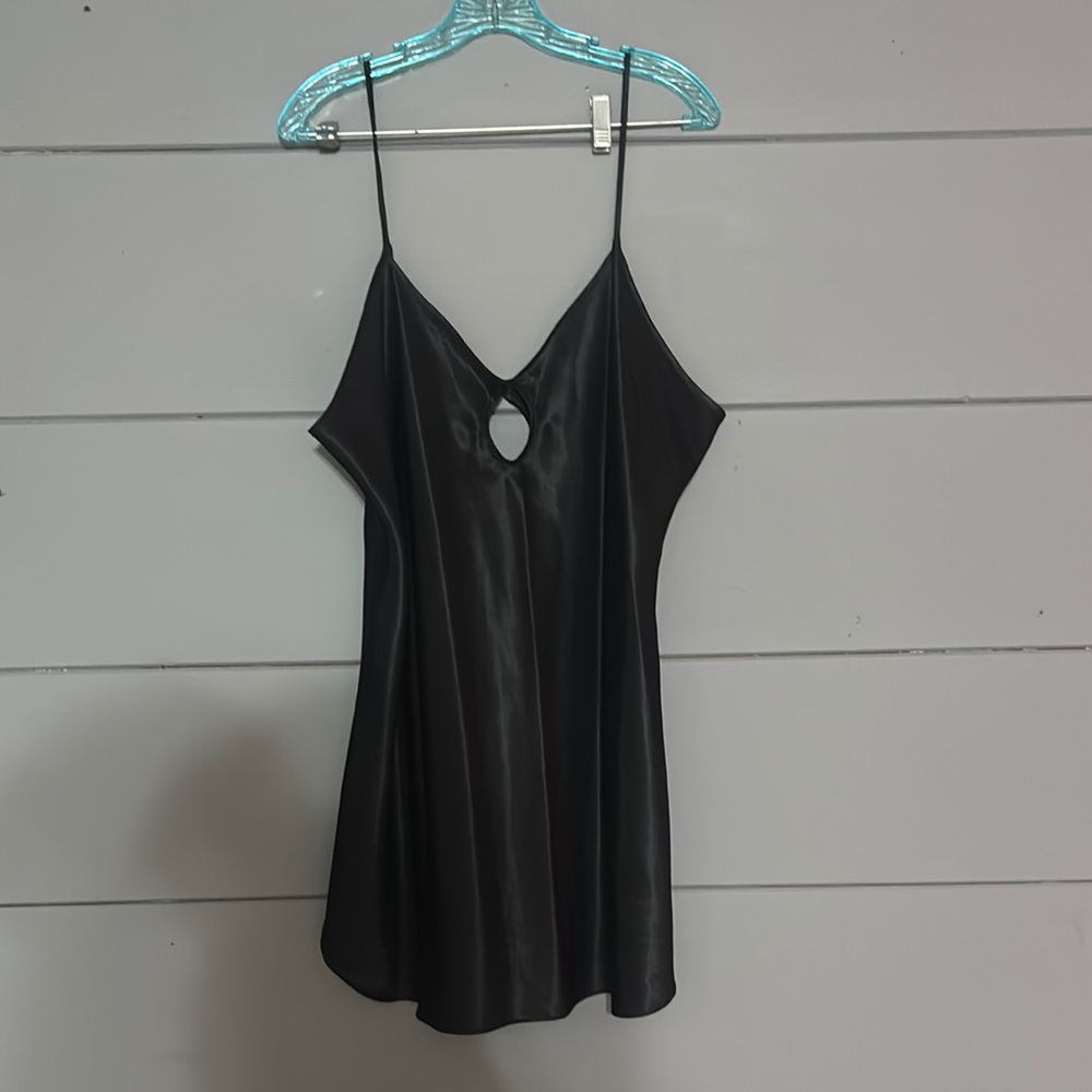 Elegant Black Satin Slip Dress